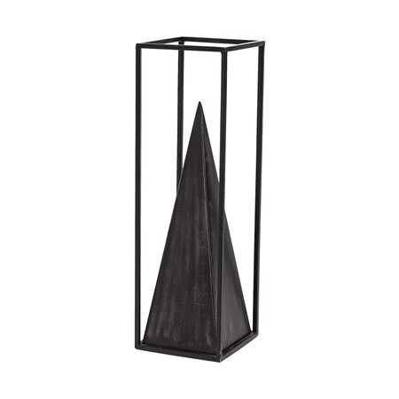 Palacedesigns Metal Framed Pyramid Sculpture, Black PA3102089